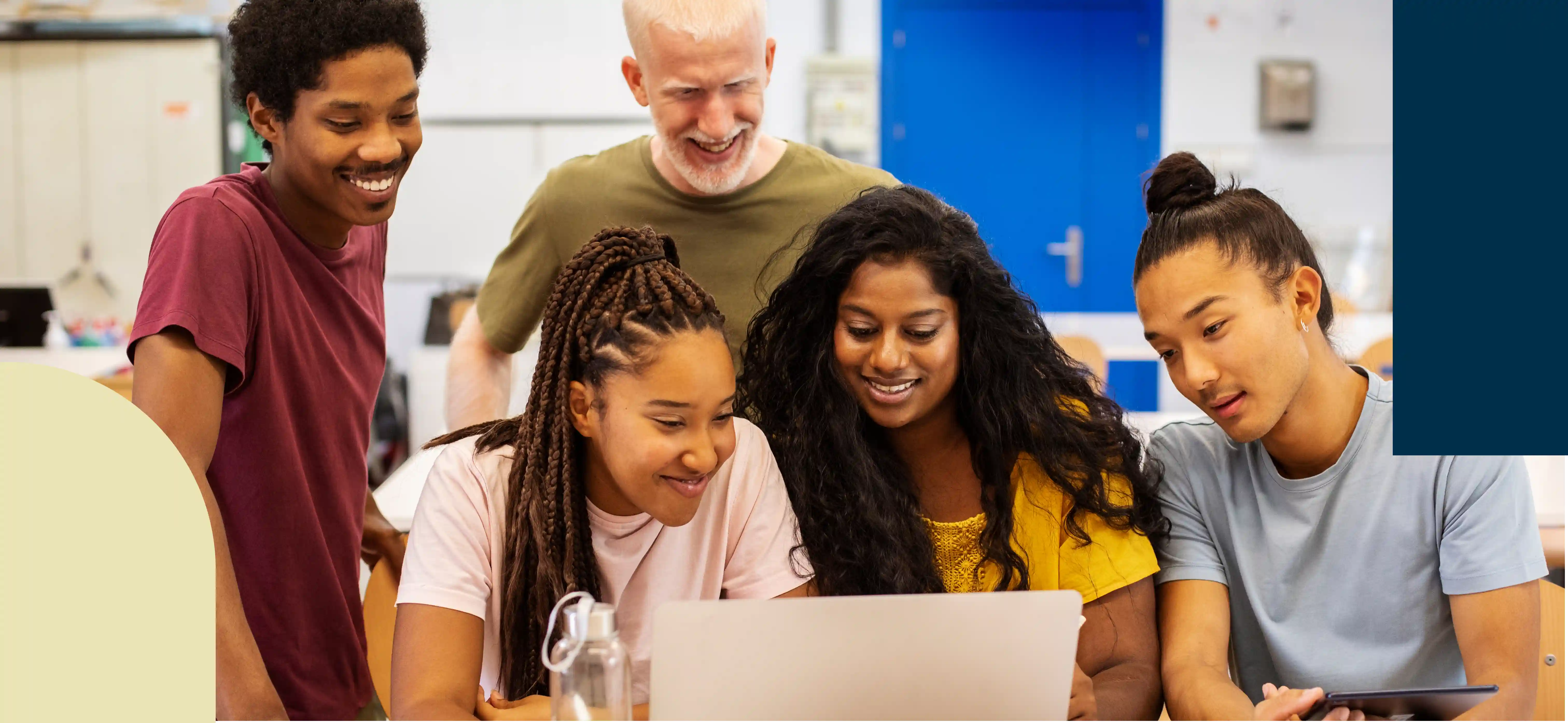 Group of students learning together